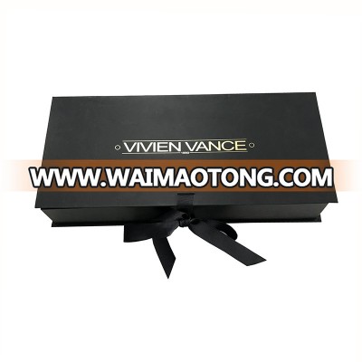 High Luxury Custom Logo Foil Underwear Box Packaging with Ribbon Closure.