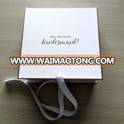 New fashion cardboard box wedding invitation customer logo printed box